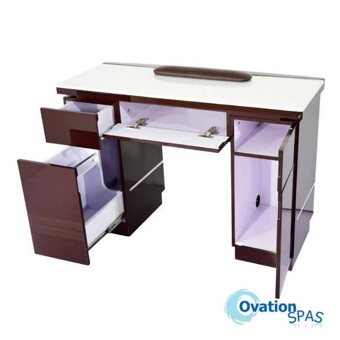 CLEARANCE - Armani Nail Table with LED Hole