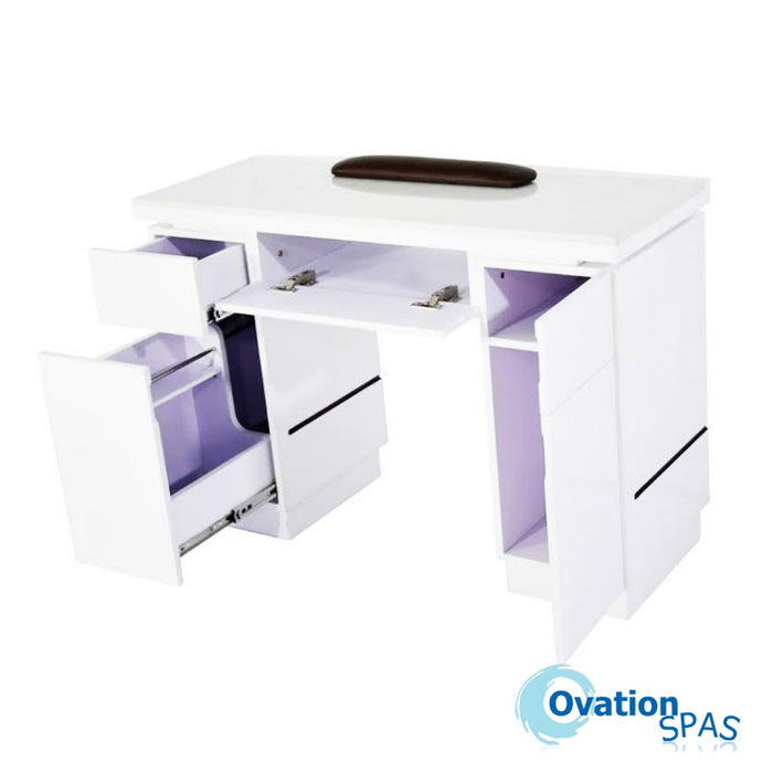 CLEARANCE - Armani Nail Table with LED Hole