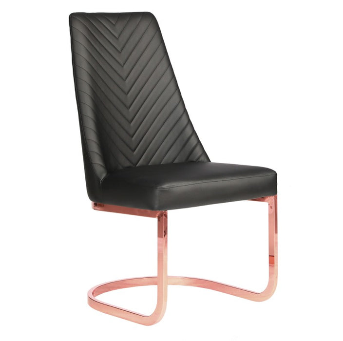 Customer Chair Black Chervon 8110RG - Rose Gold