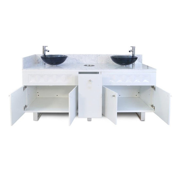 Regis Double Sink with Marble Top 72"