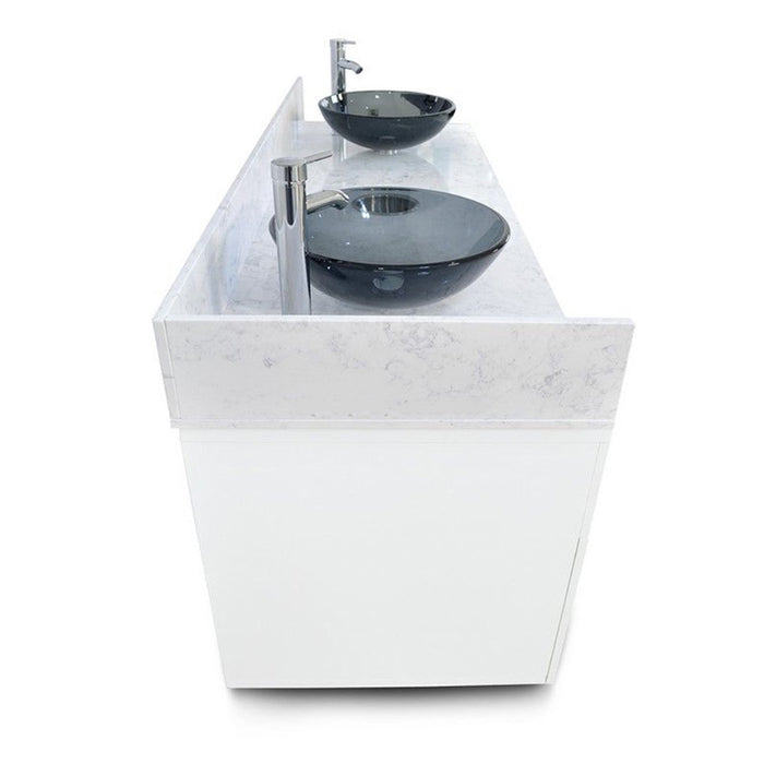 Regis Double Sink with Marble Top 72"