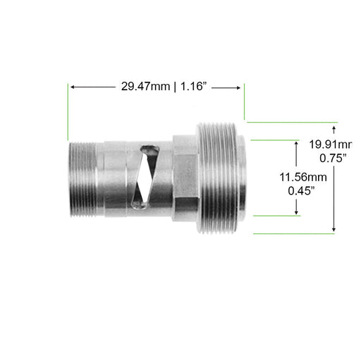 The KUPA Connecting Bolt #520K04 is a metal bolt that has been precisely machined to fit the front-end assembly of the KP-55 and other handpieces in the KUPA KP series.