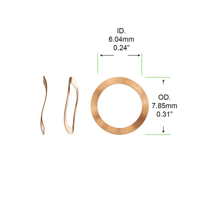 The 520K16 wave washer is a precision metal spring washer designed for use in KUPA KP-series nail-drill handpieces (KP-55, KP-55A, KP-60, KP-60A).