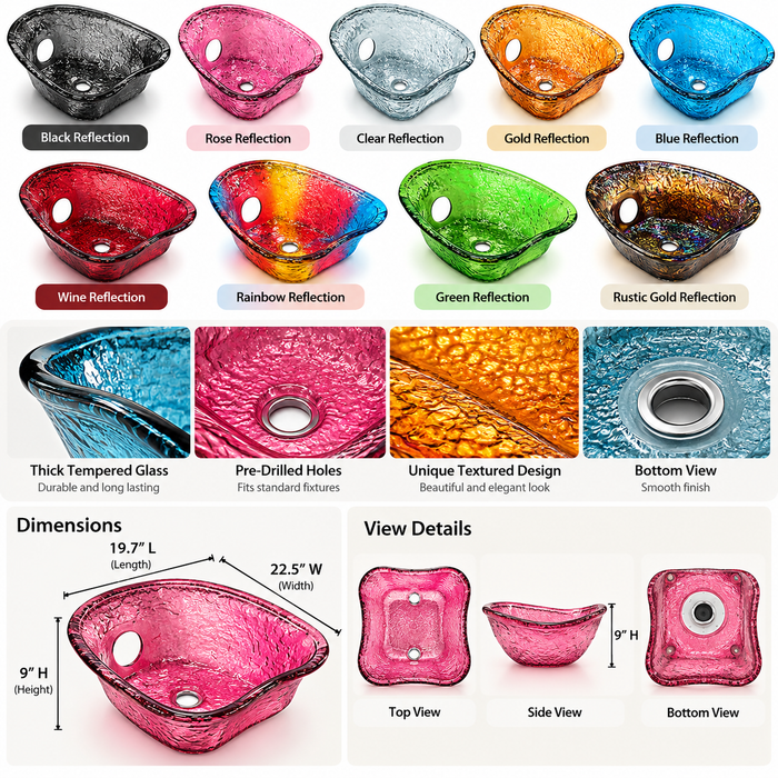 Heart Shape Glass Bowl for Gulfstream Pedicure Chair