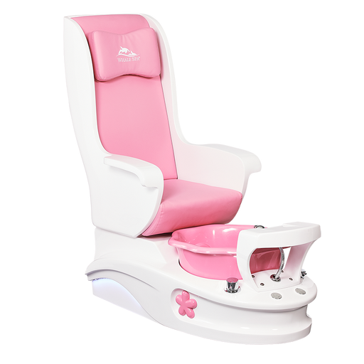 Presenting the Emma Jr. Pedicure Chair, a fun treat for kids of all ages! This chair, which comes in rose, blue, and snow white, has an LED light strip running down the base, a footrest, and a fiberglass basin. It is strong and acetone-resistant, promising durability. With this comfortable and colorful pedicure chair, you may enhance the quality of your mommy-and-me time spent connecting with your kid.