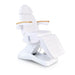 A white facial beauty chair with wooden armrests and multiple cushioned sections for back, seat, and leg support during treatments. The chair is equipped with three motors, indicated by the '3 Motors' label, suggesting adjustability in positioning.