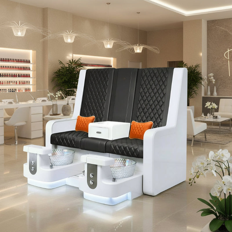 Custom Pedicure Chair Bench - Double Pedicure Spa Bench