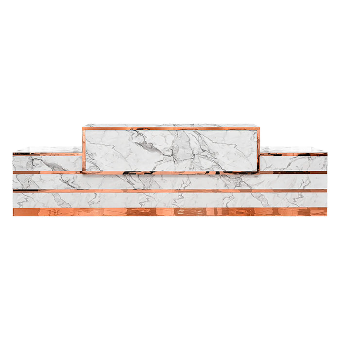 Gold Marble Reception Desk 84"