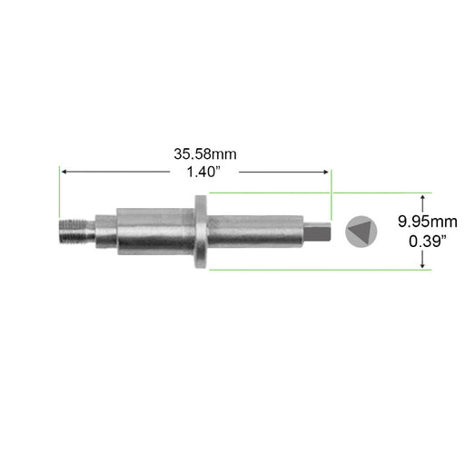 OEM KUPA KP-55 Drive Shaft #KP-5507 – steel high-speed shaft (OD ≈ 9.95 mm, length ≈ 35.58 mm). Direct replacement for KP-55 handpieces to restore smooth, reliable performance and reduce vibration.