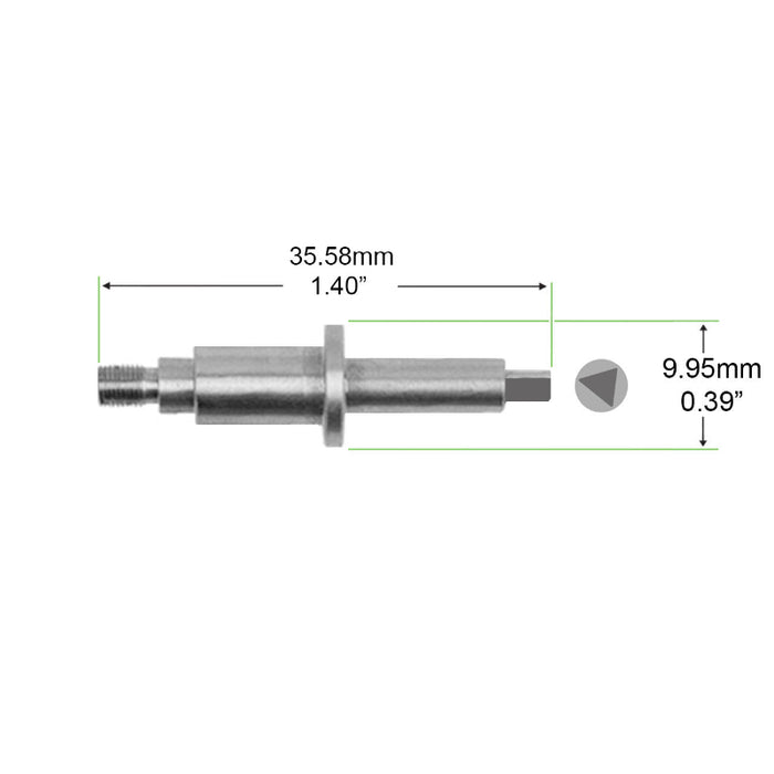 OEM KUPA KP-55 Drive Shaft #KP-5507 – steel high-speed shaft (OD ≈ 9.95 mm, length ≈ 35.58 mm). Direct replacement for KP-55 handpieces to restore smooth, reliable performance and reduce vibration.