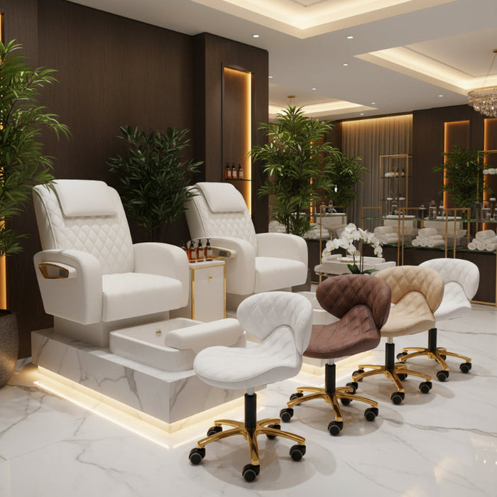 Lexi II Pedicure Stool - Gold Collection