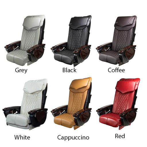 Free Shipping - The Shiatsulogic pedicure chair comes with an opulent, contemporary cover set with a "tufted look." This fully functional massage chair includes all the necessary features, such as rolling, pushing, knocking, tapping, and kneading, to provide clients with an optimal massage.