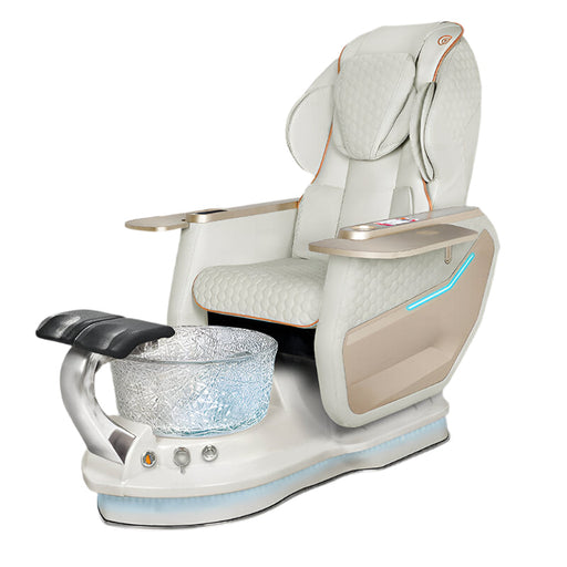 Gulfstream PERIA Relax pedicure chair with clear glass bowl in a modern setting