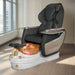 Pedicure chair with a footbath in a spa setting, featuring Gulfstream branding.
