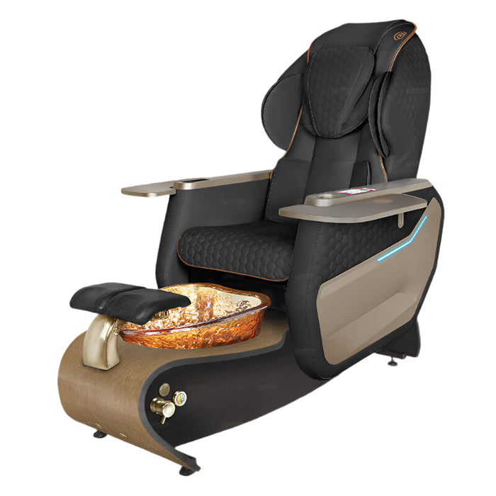 Luxury pedicure chair with Gulfstream branding in a spa setting