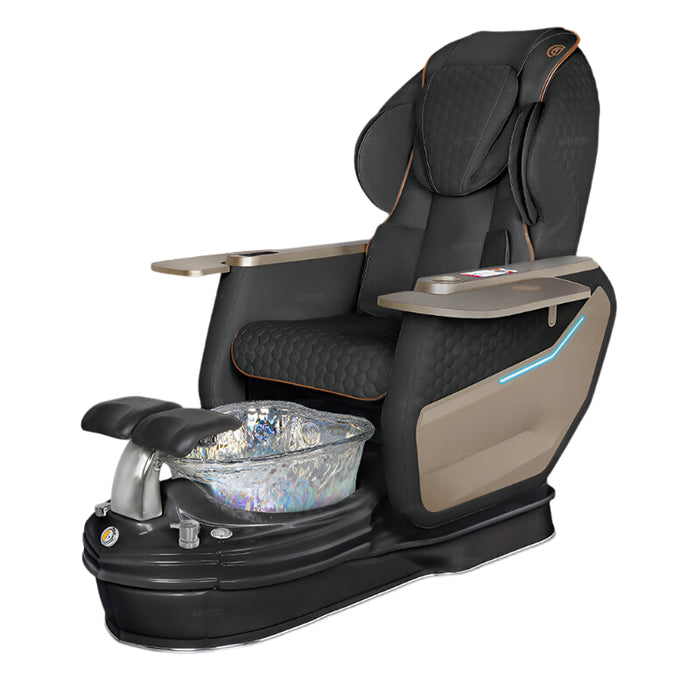 Pedicure chair with Gulfstream branding 