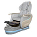 Pedicure chair with a bowl and footrest in a spa setting, featuring Gulfstream branding.