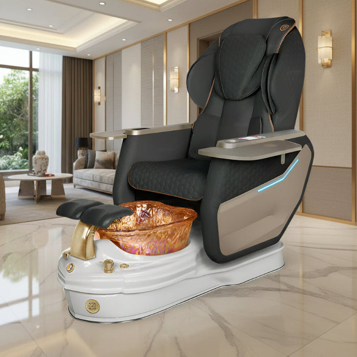Super Relax Spa 2. It blends elegance with the IDJET System's ubiquitous induction. A dazzling glass bowl connects the exquisitely constructed base of this luxurious full body massage chair.