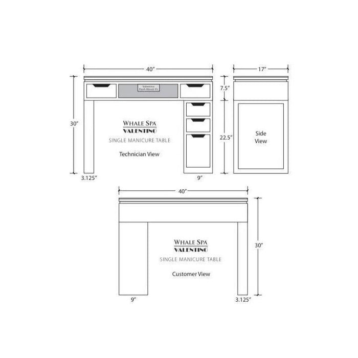 Valentino Lux Manicure Table Rose Gold